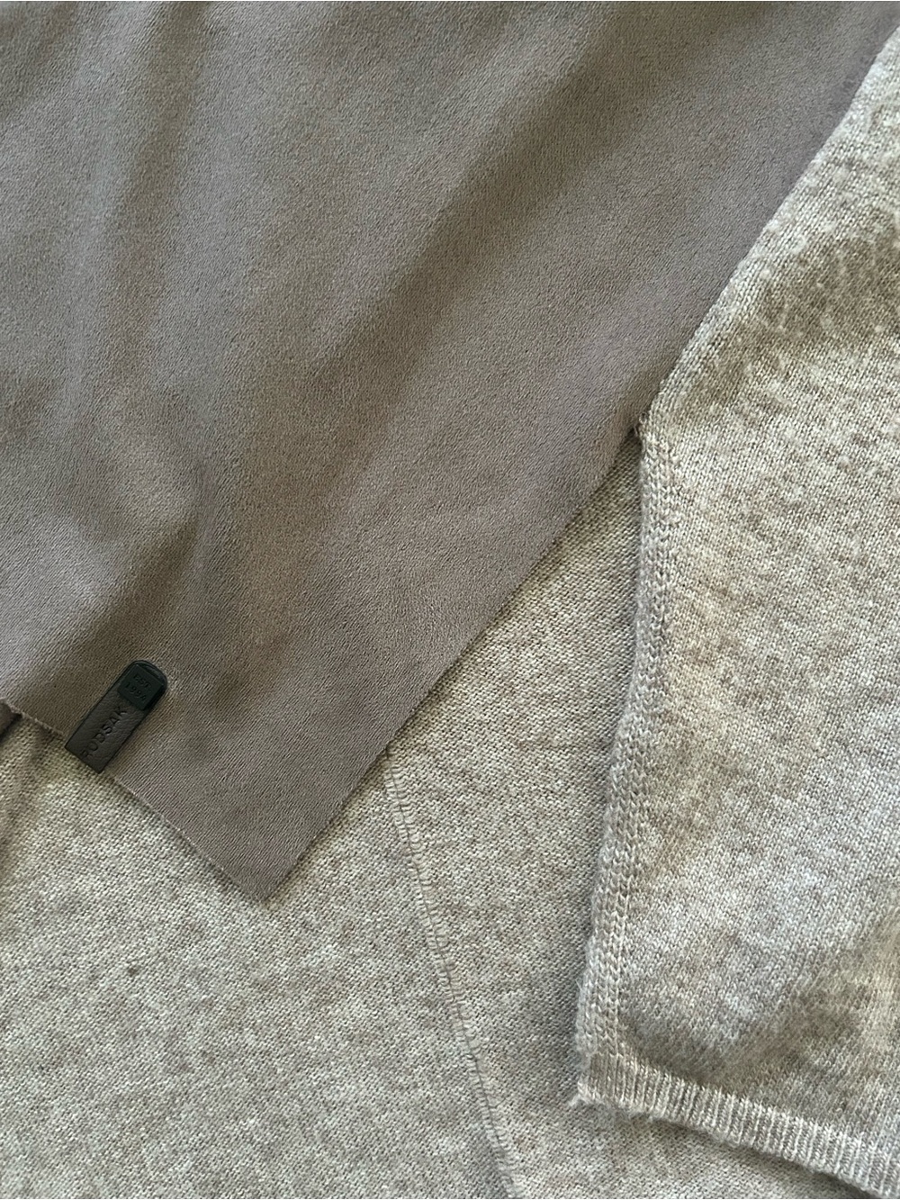 RUDSAK Women’s Taupe Faux Suede Sweater Dress Angora Blend - Picture 7 of 12
